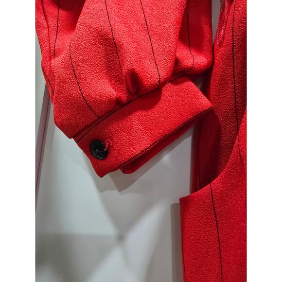 Vintage 1980s Sears“The Fashion Place” Red Striped Shirt Dress – Size 16 (union) - Picture 12 of 16